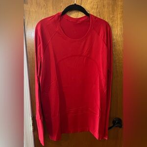 Lululemon - Swiftly Tech Long-Sleeve Shirt 2.0 *Hip Length - Size 12 - Dark Red